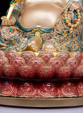 黄铜中式三宝佛像祝福摆件