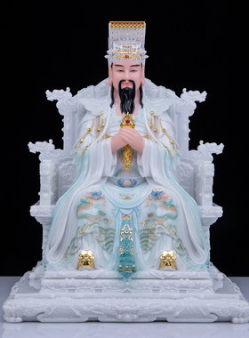 汉白玉玉皇大帝王母娘娘供奉摆件