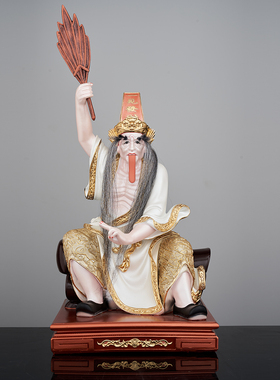 树脂彩绘阴神神像摆件七爷八爷