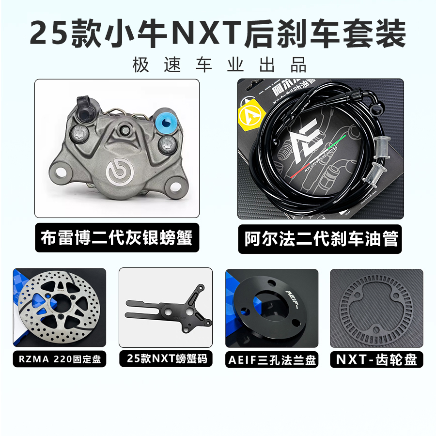 Brembo布雷博三代螃蟹卡钳适用25款小牛NXT前后刹车改装水鸟对四 - 图2
