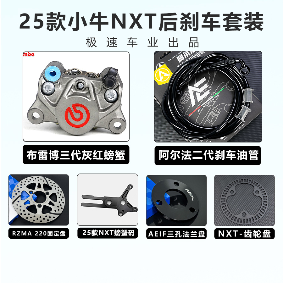 Brembo布雷博三代螃蟹卡钳适用25款小牛NXT前后刹车改装水鸟对四 - 图1