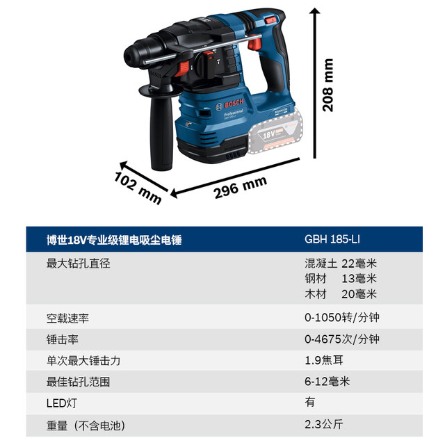 Bosch brushless multifunctional electric hammer GBH185-LI