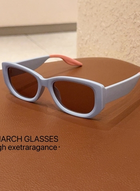 Y2K复古蓝色方形墨镜女2025新款糖果色拍照显脸小太阳眼镜高级感