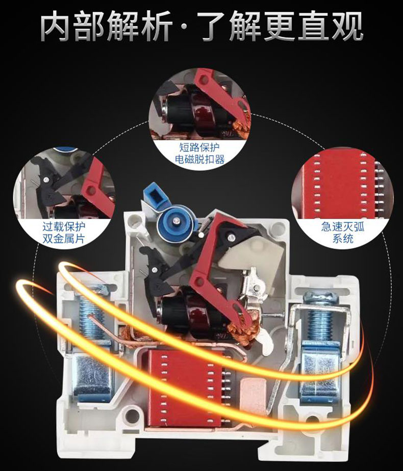 电动车直流断路器48V60V72V96V三轮车80A100A直流大功率空气开关 - 图0