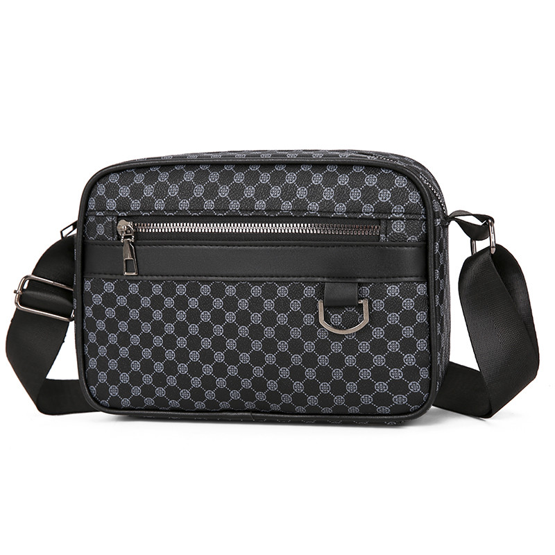 新款潮流潮牌男士休闲格子单肩包韩版皮质斜挎包时尚小方包小背包,淘宝优惠券,粉丝福利购,淘宝优惠卷