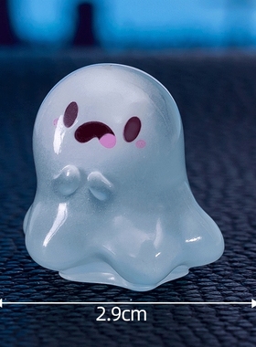 可爱鬼桌面迷你装饰发光蓝色小幽灵夜光摆件儿童节日礼物万圣节