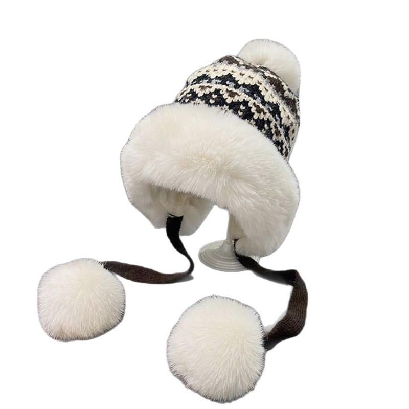 东北防寒帽子哈尔滨护耳冬天毛茸茸加绒加厚雷锋帽蒙古帽女款雪地 - 图3