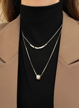 毛衣炼大气高级感女双层叠戴精致轻奢设计感小众秋冬搭配项炼