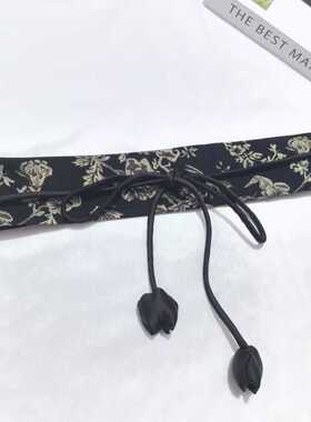 新中式花苞结腰带手工刺绣窄腰封束腰女装饰连衣裙子收腰复宽腰带