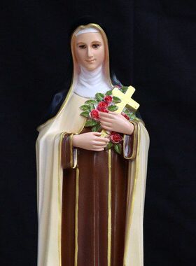 60cm小德兰圣女摆件望光塑像家庭教堂雕像装饰客厅