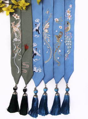 古风百搭流苏超仙刺绣配饰发带