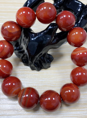【大佬同款】A27天然珠宝卡18mm宝石级战国红玛瑙男士玉石大手串