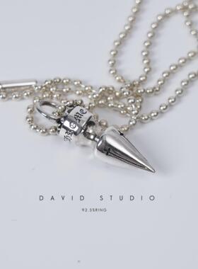 纯银中号子弹头圆珠欧美吊坠男女