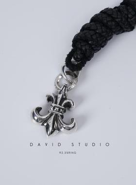 davidstudio925纯银dc船锚皮绳