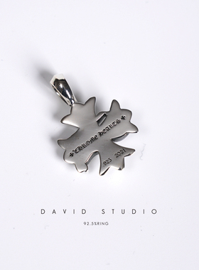 david纯银925纯银单面手工刻字做旧情侣项链吊坠 ins网红同款女款