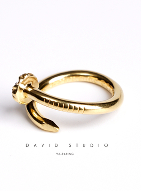david尅罗心22k真金缠绕钉子真钻