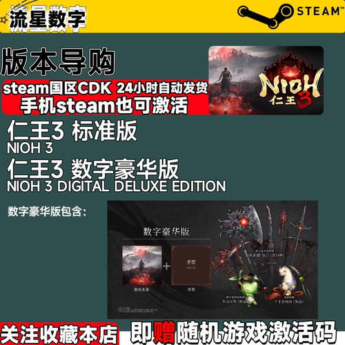 Steam正版国区KEY 仁王3 Nioh3 国区激活码 现货秒发 - 图0