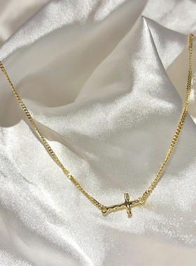 s925纯银十字架银手链女款简约百搭轻奢小众精致夏天银饰平安喜乐