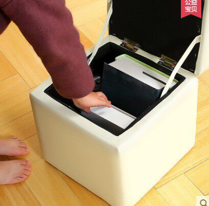 多功能储物凳收纳盒可坐收纳凳方形整理箱实木换鞋凳小型沙发板凳 - 图3