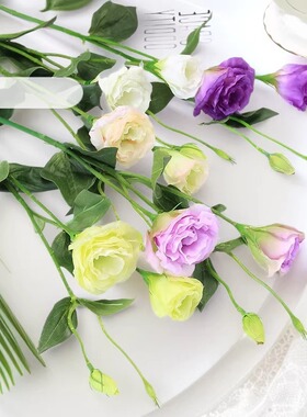 洋桔梗仿真假花客厅摆件手工花家居装饰婚庆摄影道具干花永生花