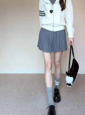 TB灰色小腿袜棉袜潮jk女士小腿袜