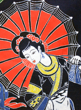 蜡染画门帘芦笙舞餐厅客厅隔断帘