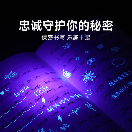 隐形墨水20ml透明日记保密练字手帐荧光钢笔蘸水笔用紫光l灯碳素创意彩墨玻璃笔蘸水笔墨水50ml - 图2