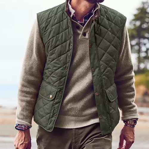 小贝同款英国Barbour百搭绗缝Lowerdale Gilet马甲背心内胆外套男 - 图0