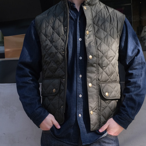 小贝同款英国Barbour百搭绗缝Lowerdale Gilet马甲背心内胆外套男 - 图1