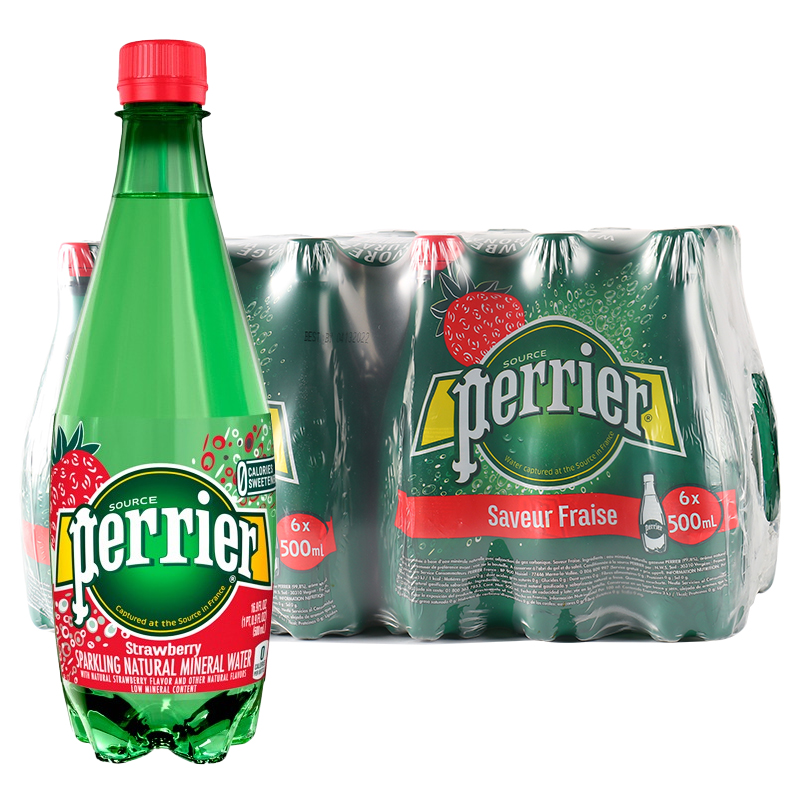 【特价促销】法国巴黎水Perrier原味/草莓天然矿泉水气泡水500ml - 图3