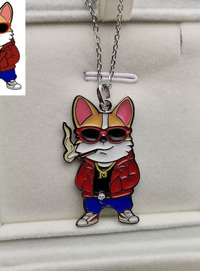 925纯银项链定制刻字儿童画镂空珐琅彩色送孩子宝妈母亲儿童礼物