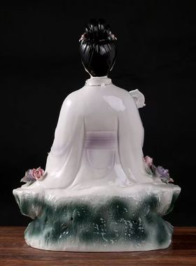 陶瓷仙女摆件新中式家居装饰工艺品像桃花仙子