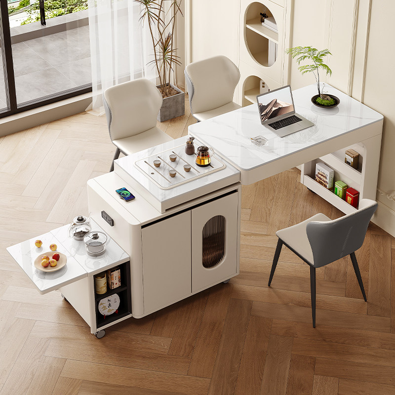 岩板茶桌椅组合小户型烧水壶一体现代简约茶几可移动伸缩旋转茶台,淘宝优惠券,粉丝福利购,淘宝优惠卷