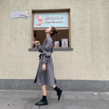 Длинный осенний плащ, пальто, средней длины, в корейском стиле, свободный крой, подходит для подростков
