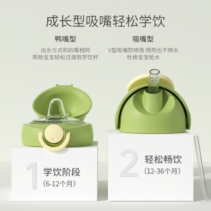 淘气宝贝豆豆熊学饮杯PPSU吸管杯带刻度婴儿水杯喝水喝奶儿童奶瓶,淘宝优惠券,粉丝福利购,淘宝优惠卷