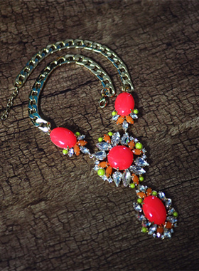 孤品捡漏质感夸张项链宝石装饰