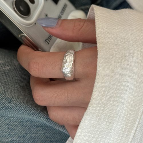 简约复古重工S925纯银戒指女不掉色指环小众设计轻奢高级感食指戒 - 图2