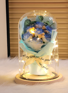 玫瑰花向日葵永生花束摆件