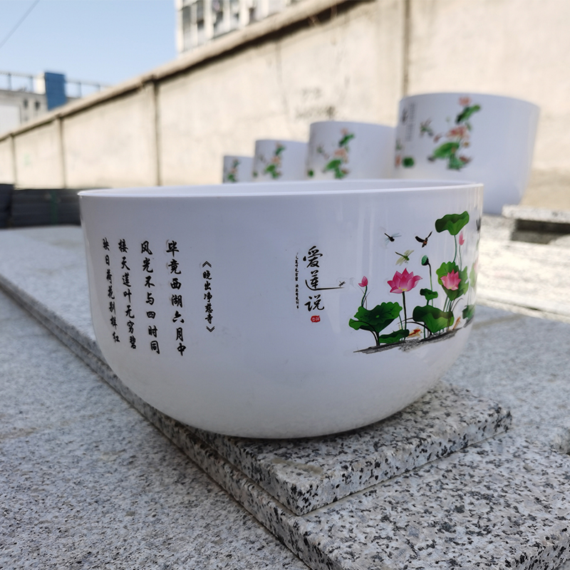 大号加厚树脂仿陶瓷花盆中国风塑料花盆睡莲荷花盆碗莲无孔水培盆-图2