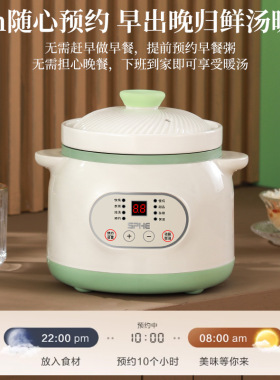 电炖锅家用小型煮粥神器BB煲陶瓷煲汤炖汤煮粥锅炖盅全自动电砂锅