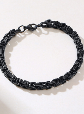 手链钛钢方形拜占庭间金色首饰品