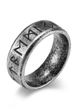 维京海盗卢恩文字钛钢男士戒指环