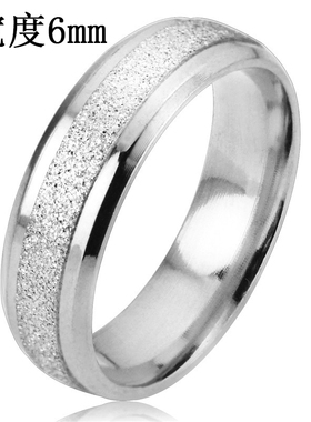 戒指钛钢镶钻篆体字印金色首饰品