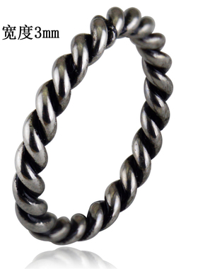 戒指钛钢菱形磨砂情侣木纹首饰品