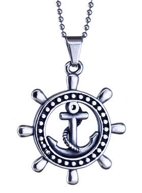 吊坠钛钢火焰十字蛇皇冠船舵饰品