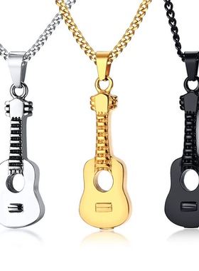 可打开吊坠黑色弹形钛钢圆柱饰品