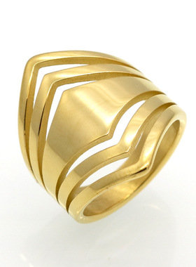 戒指钛钢四边形罗马数字贝壳饰品