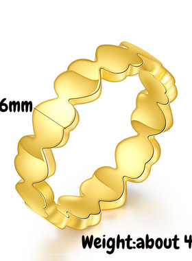 戒指钛钢珍珠网形锆石五角星饰品