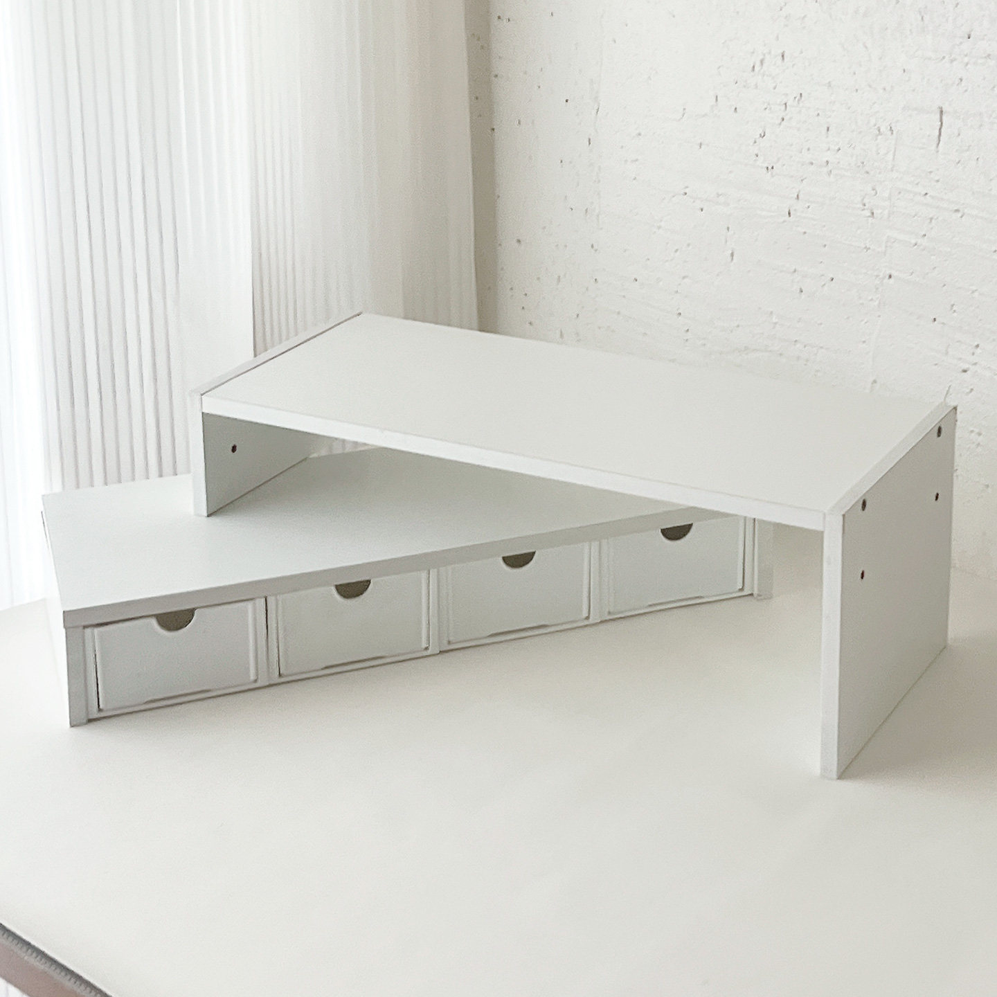 转角桌面增高架桌面收纳盒抽屉式笔记本显示器宿舍桌上电脑增高架,淘宝优惠券,粉丝福利购,淘宝优惠卷