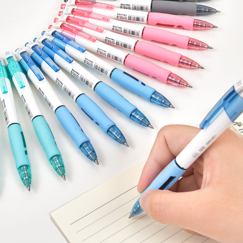 Deli S09 press gel pen red pen black smooth